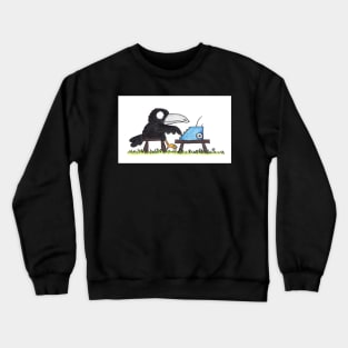 Typewriter Crow Crewneck Sweatshirt